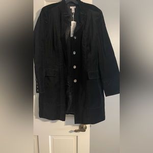 Lined long velvet duster